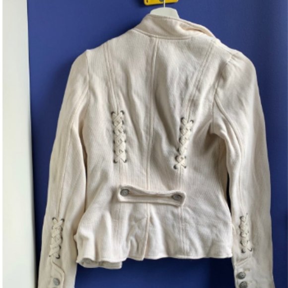 Vintage Free People Moto Military Jacket size 4 - Picture 5 of 7